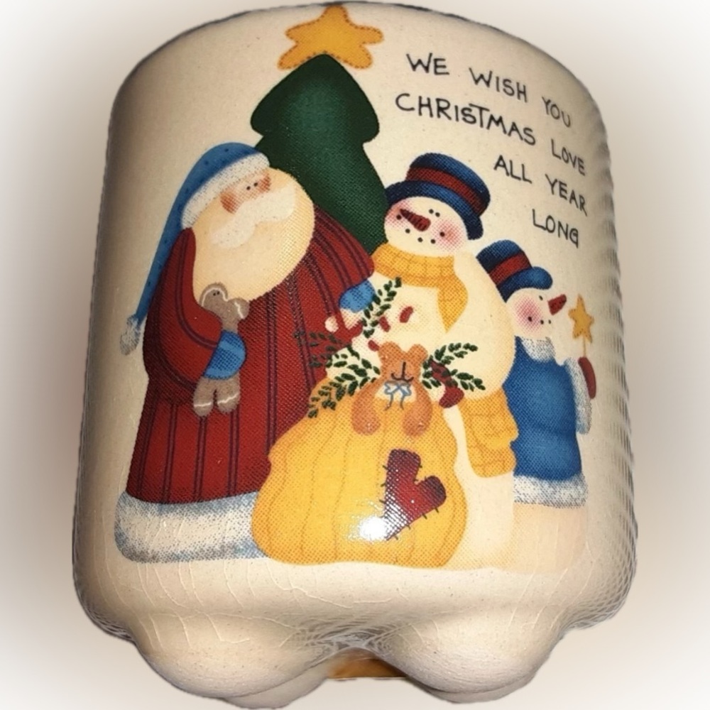 VTG CMI HENTON VOTIVE TEA LIGHT CROCK CERAMIC FARMHOUSE CHRISTMAS CANDLE HOLDER